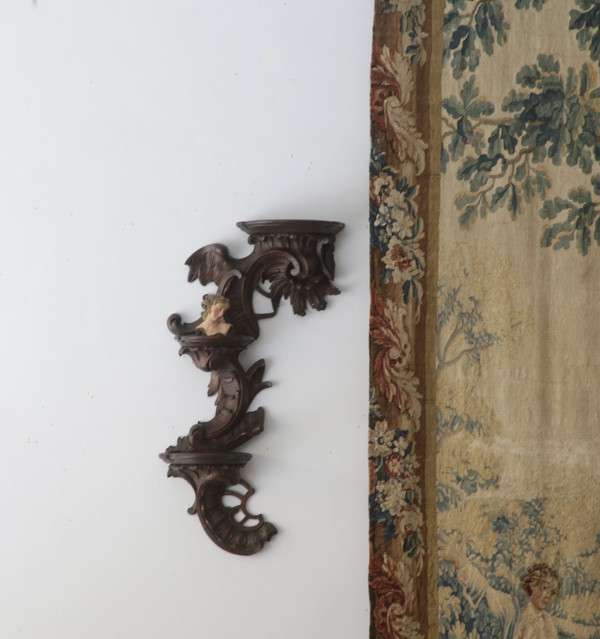 Louis XV Rococo style oak wall light