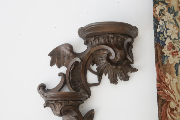 Louis XV Rococo style oak wall light