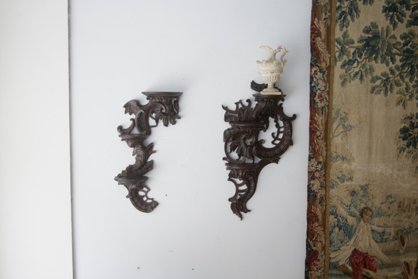 Louis XV Rococo style oak wall light