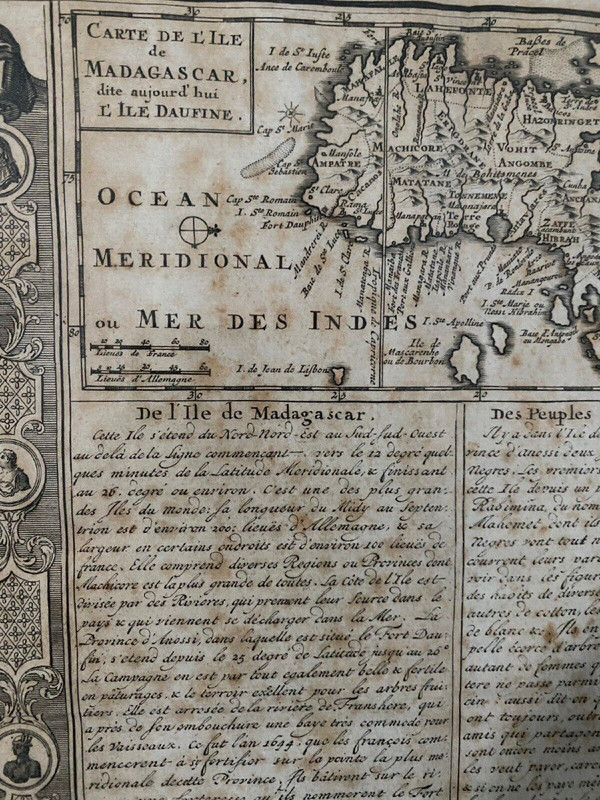 18th century map of the island of Madagascar