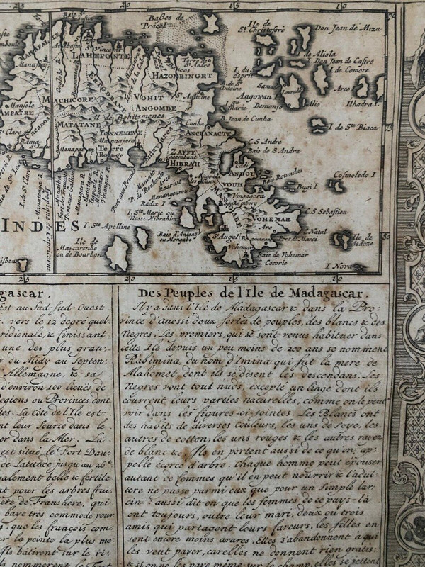 18th century map of the island of Madagascar