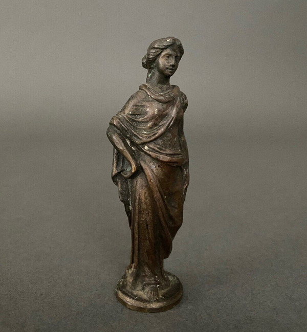 Small Antique Bronze, 19th century, chocolate patina