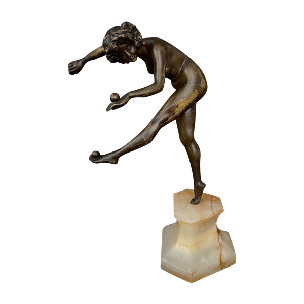 Danseuse en bronze par Claire Jeanne Roberte Colinet Art déco jongleuse