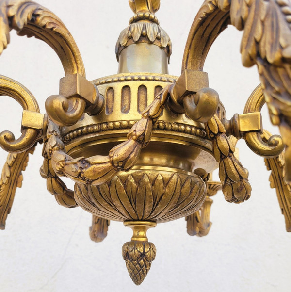 Louis XVI Style Bronze Chandelier, 20th Century