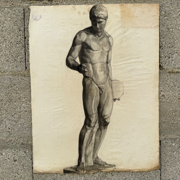 Academic Nude in Antique Style by Berger known as Lheureux Biloul Fine Arts 20th Century