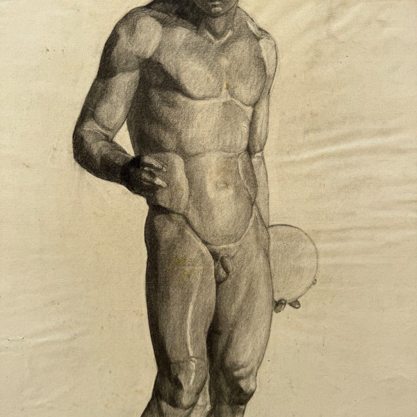 Academic Nude in Antique Style by Berger known as Lheureux Biloul Fine Arts 20th Century