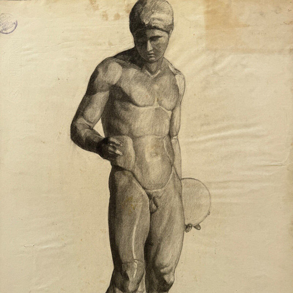 Academic Nude in Antique Style by Berger known as Lheureux Biloul Fine Arts 20th Century