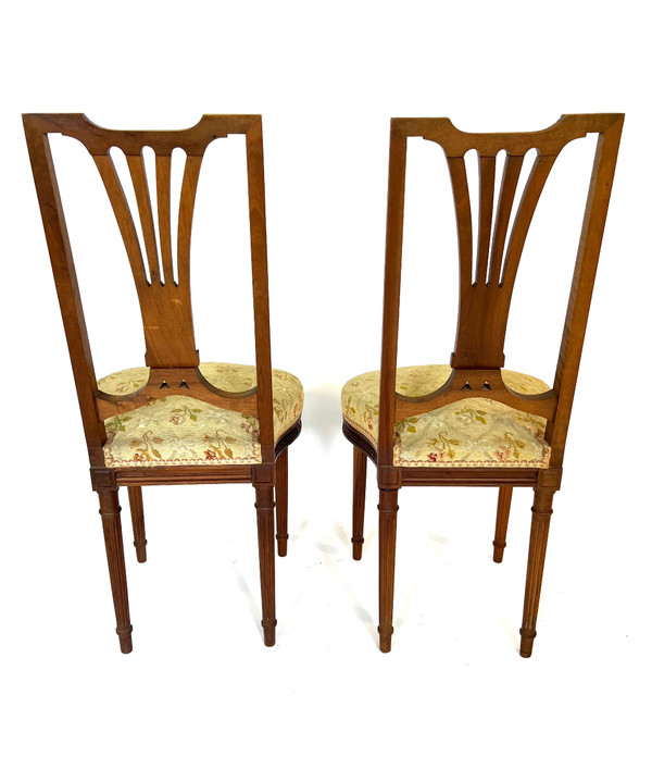 Pair of Louis XVI style side chairs