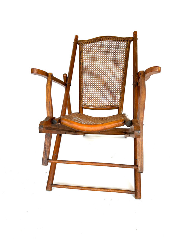 Ancien fauteuil pliant colonial 1900