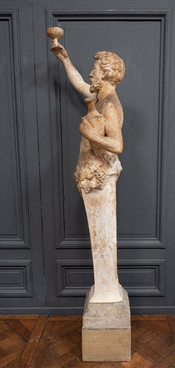 Statua antropomorfa in gesso Bacco di Filleul inizi del XX secolo 200 cm