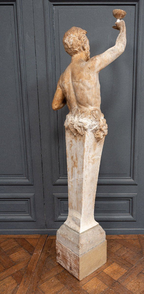 Statua antropomorfa in gesso Bacco di Filleul inizi del XX secolo 200 cm