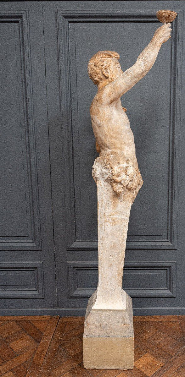 Statua antropomorfa in gesso Bacco di Filleul inizi del XX secolo 200 cm