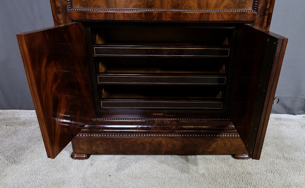 Small Mahogany Burl Secretary, Restoration period - Early 19th century