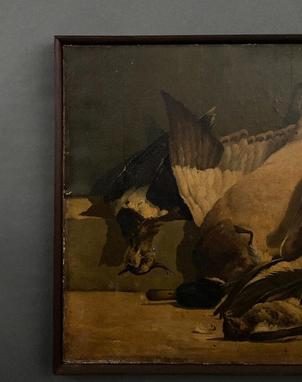 Oil on canvas still life hunting game birds 1908