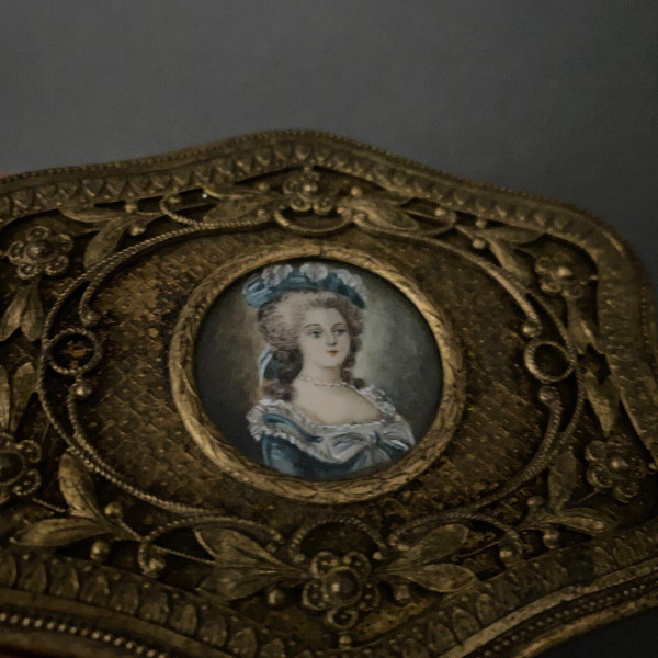 Hand-painted miniature Louis XVI style bronze box