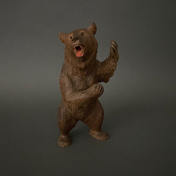 Carved wooden bear Black Forest 1900