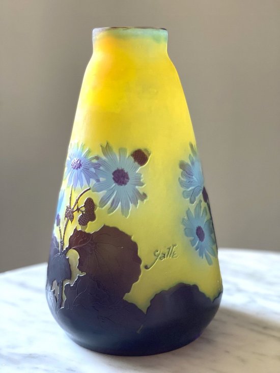 Emile Gallé vase aux marguerites Art Nouveau