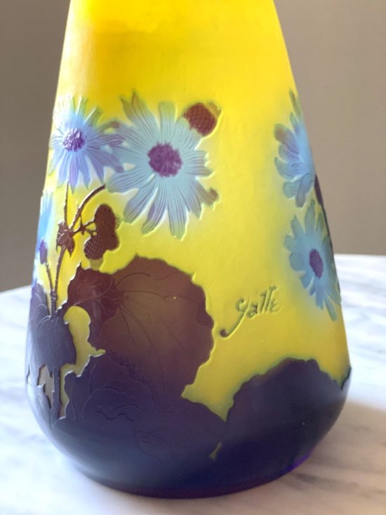 Emile Gallé vase aux marguerites Art Nouveau