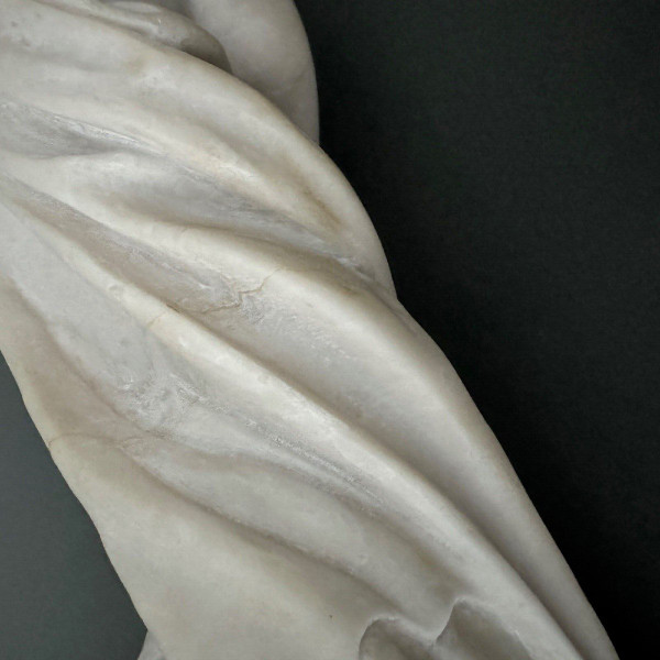 Marble statue after Venus in the bath, nude bather, sculpted in the mass