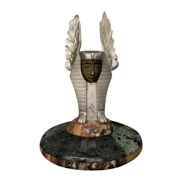 Winged sphinx automobile mascot in bronze 1930 by Sertorio