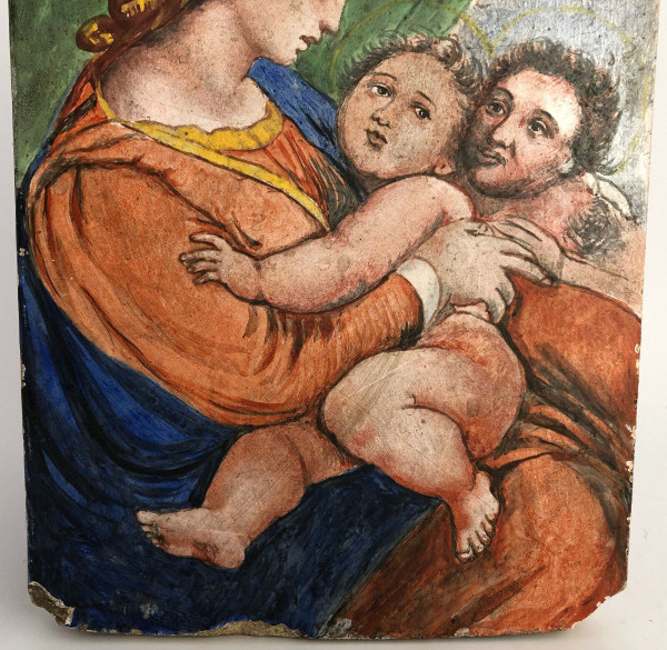 Painting on tile Madonna after Raphael 19th century 21 Martin Brey