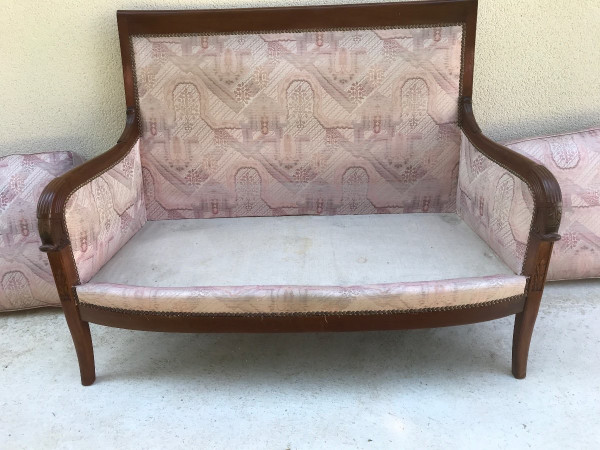 Restoration style mahogany two-seater sofa 20th century