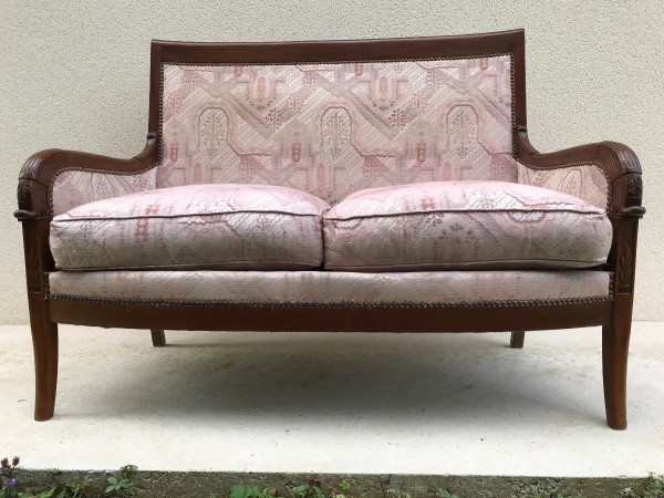 Restoration style mahogany two-seater sofa 20th century