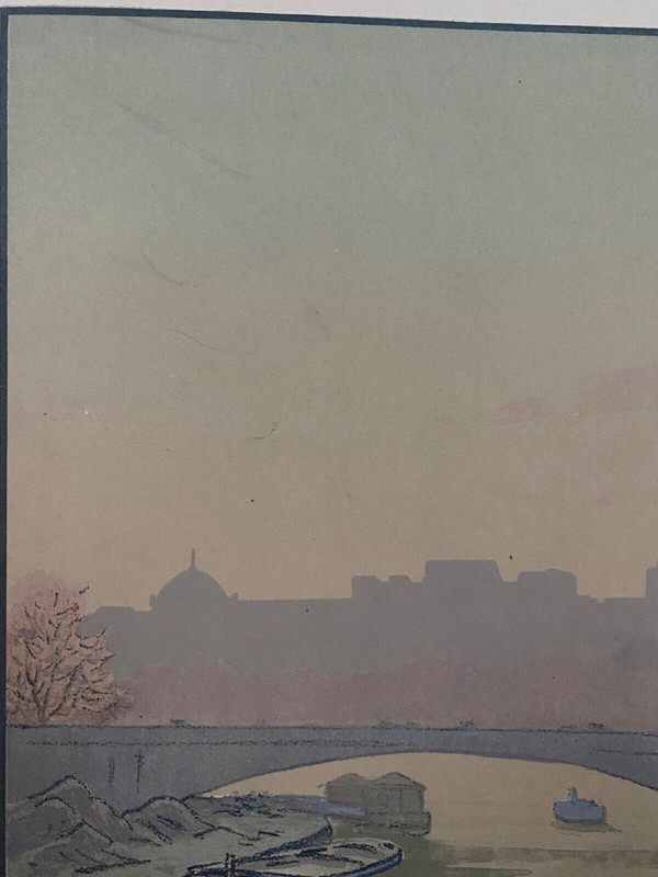 Lithographie par Henri Rivière Le Trocadéro