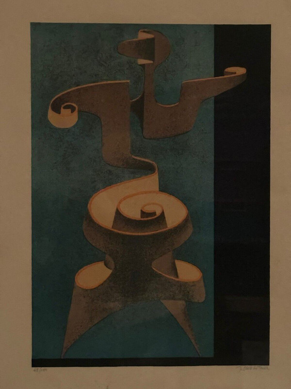 Lithograph countersigned by J. Enzathur 48/100 modern composition