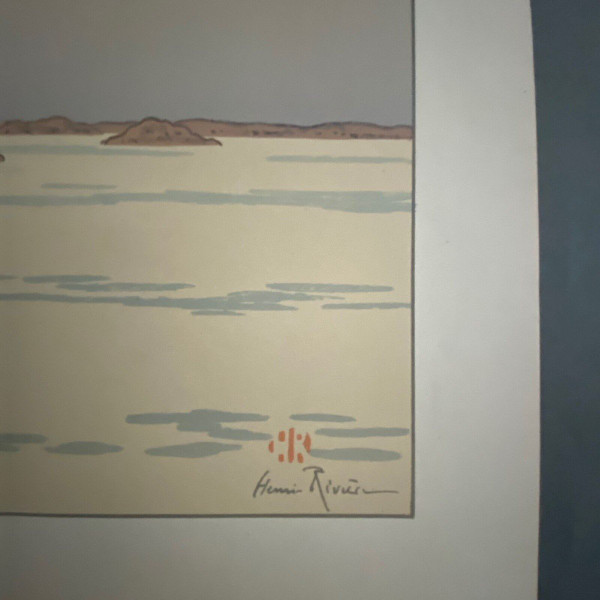 Lithographie par Henri Rivière Le Calme Plat