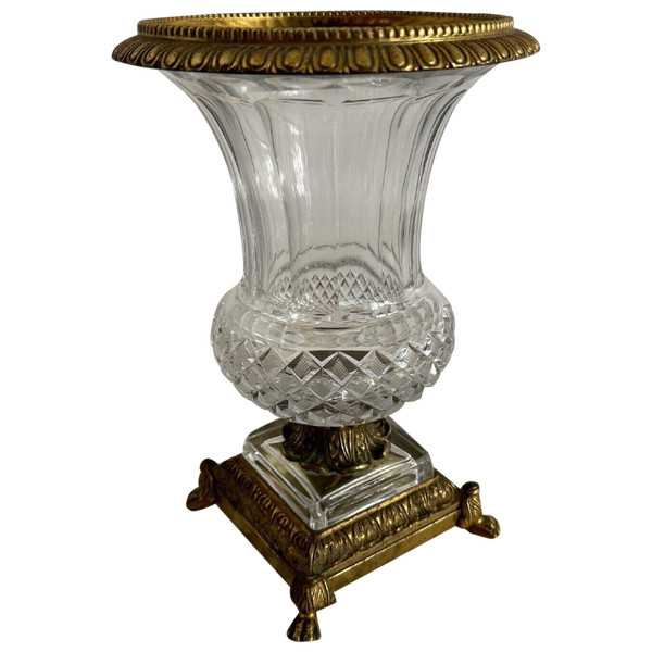 Vase Médicis par Cristal & Bronze XIXe pieds griffes