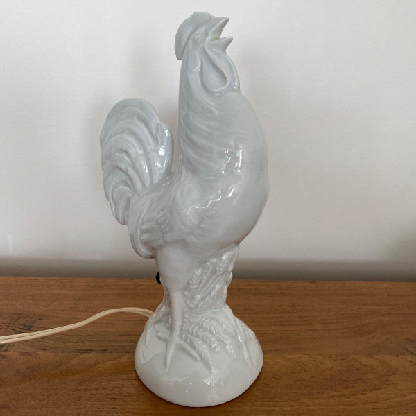 1930 Limoges porcelain rooster nightlight France