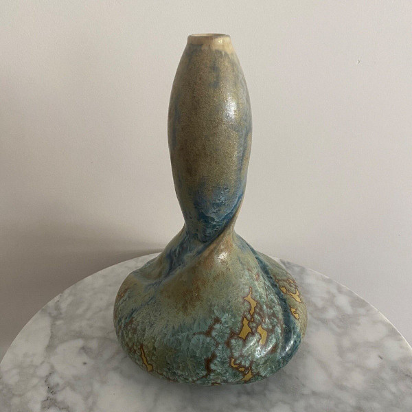 Pierrefonds stoneware 1900 Art Nouveau vase