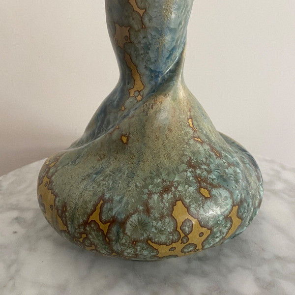 Pierrefonds stoneware 1900 Art Nouveau vase