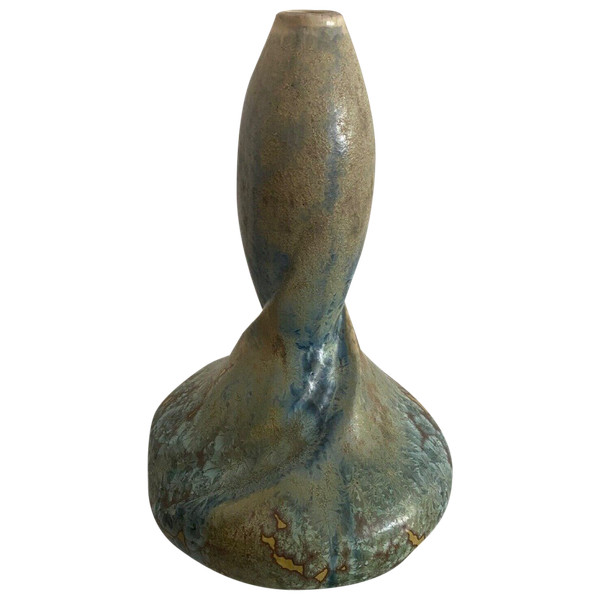 Pierrefonds stoneware 1900 Art Nouveau vase