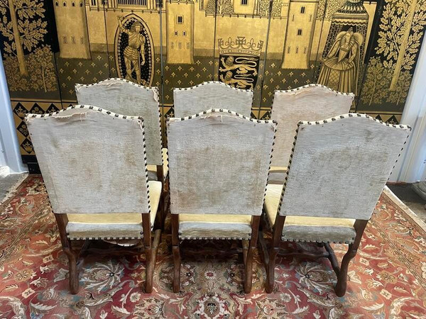 Set of 6 Louis XIII sheep bone chairs