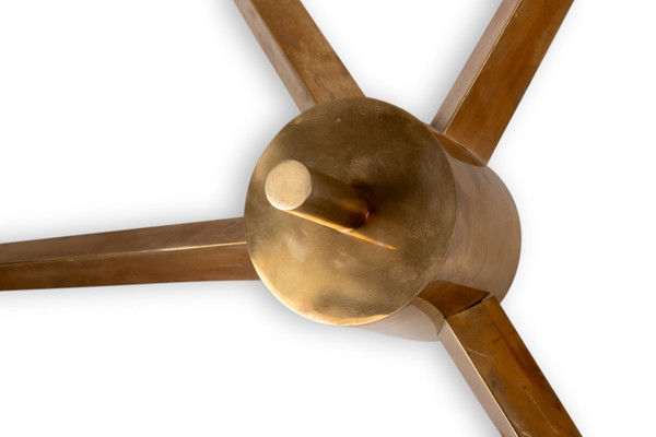 Angelo Lelli. Wall lamp, or suspension, in brass and opaline. Contemporary. LS52051089I