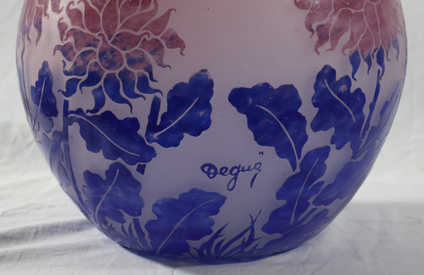 Large ball vase signed DEGUE Art-Deco period