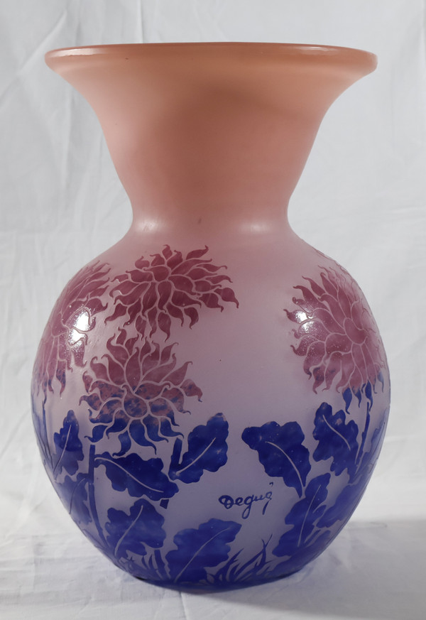 Large ball vase signed DEGUE Art-Deco period