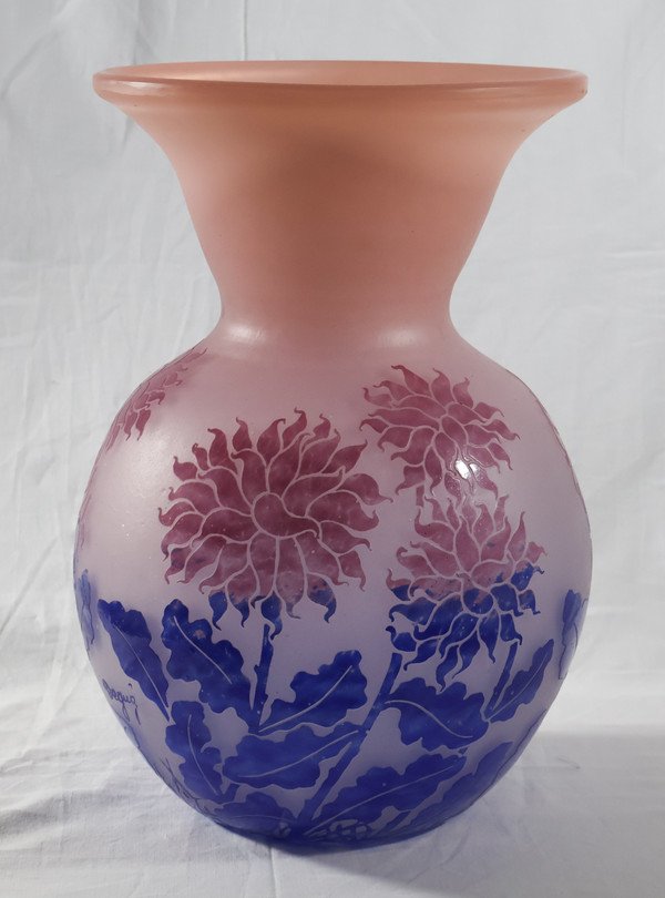 Large ball vase signed DEGUE Art-Deco period