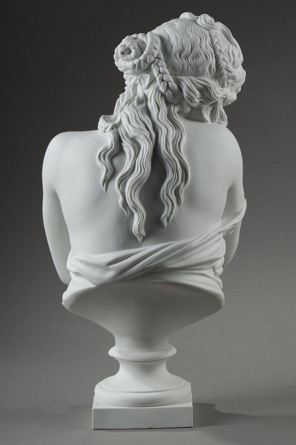 Bust in biscuit after Jean Antoine Houdon (1741-1828): modesty