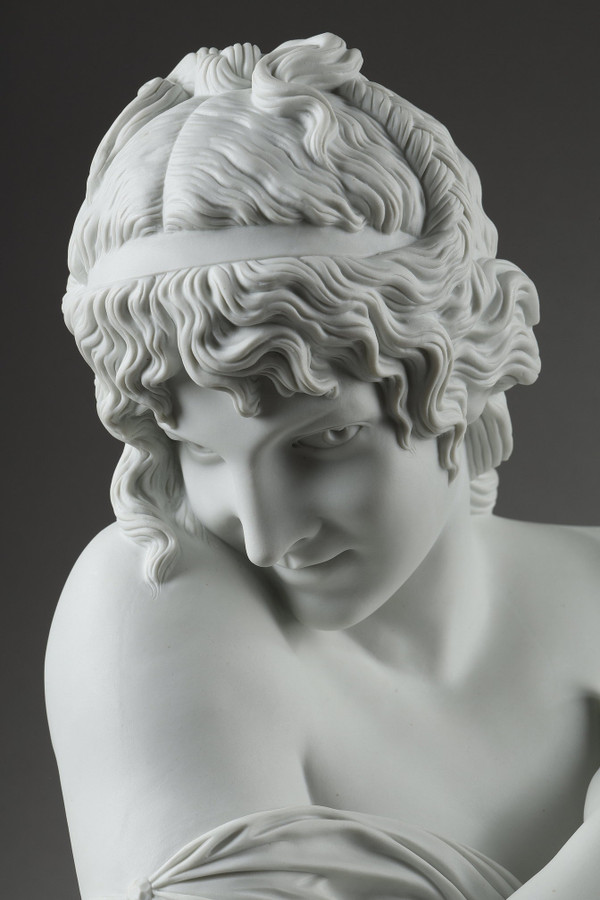 Bust in biscuit after Jean Antoine Houdon (1741-1828): modesty