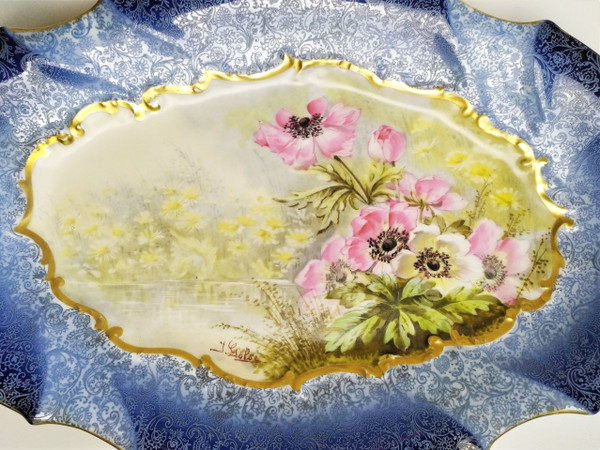 Limoges Porcelain Hand Painted Signed Dish 1915