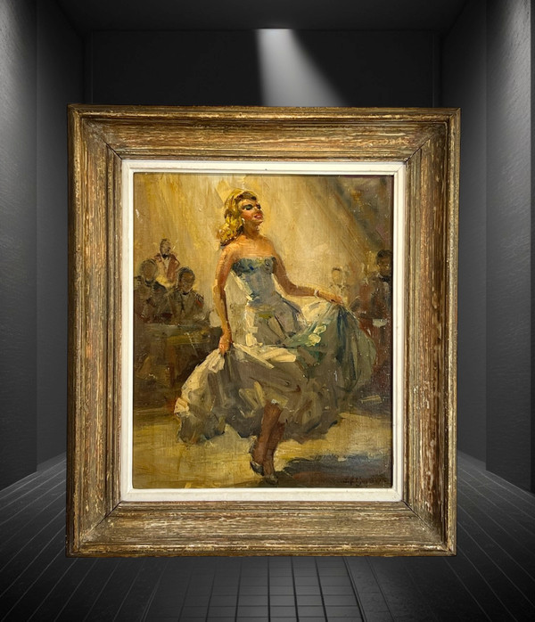 PAINTING / OIL ON CANVAS SIGNED FROM THE 50S REPRESENTING A DANCER