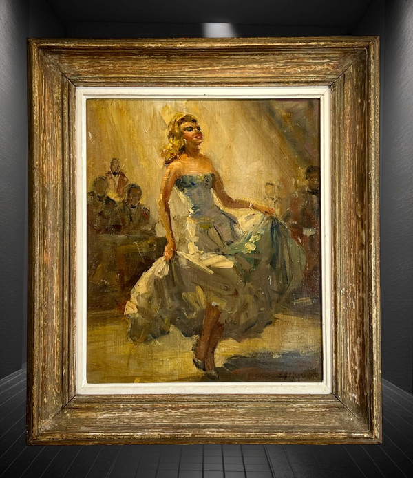 PAINTING / OIL ON CANVAS SIGNED FROM THE 50S REPRESENTING A DANCER