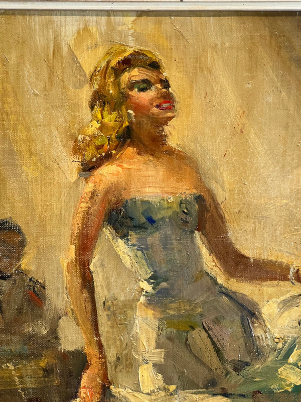 PAINTING / OIL ON CANVAS SIGNED FROM THE 50S REPRESENTING A DANCER