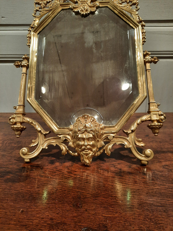 19th century Regency style bronze living room mirror.