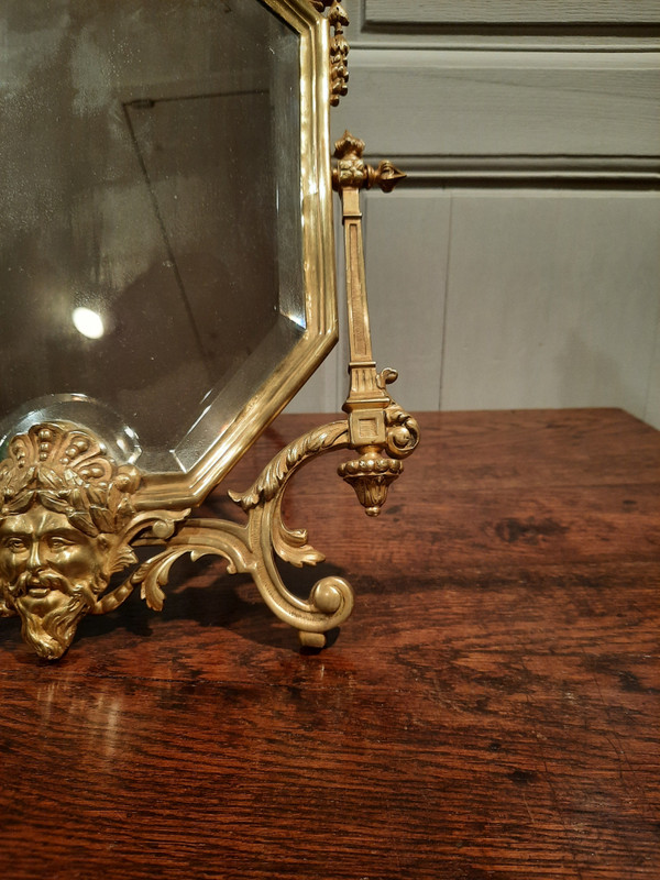 19th century Regency style bronze living room mirror.