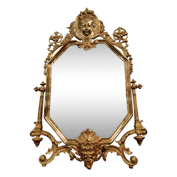 19th century Regency style bronze living room mirror.