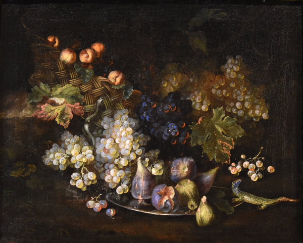 Still Life Of Fruit With Lizard, Franz Werner Von Tamm (hamburg 1658-vienna 1754) Attributed To